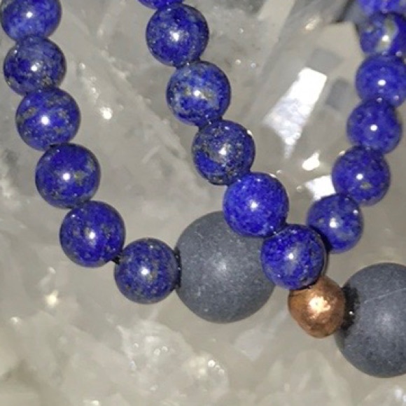 Child’s Lapis Lazuli Stretchy Crystal Bracelet - Picture 3 of 10